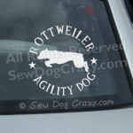 Rottweiler Agility Car Window Sticker