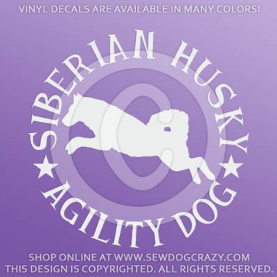 Siberian Husky Agility Decals