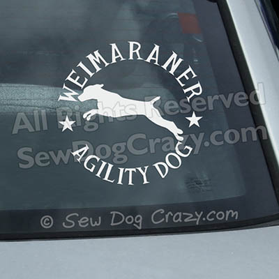 Weimaraner Agility Car Window Stickers