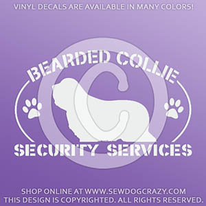 Bearded Collie Security Car Decals