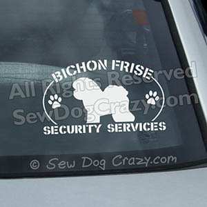 Bichon Frise Security Car Window Stickers