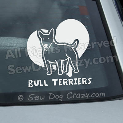 Love Bull Terriers Car Window Sticker