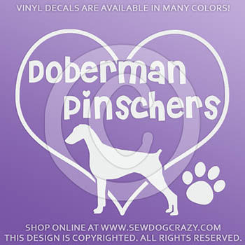 Love Dobermans Car Stickers