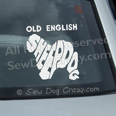 Old English Sheepdog Vinyl Car Stickers