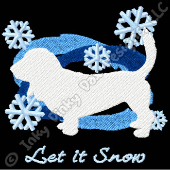 Snowflake Basset Hound Embroidery