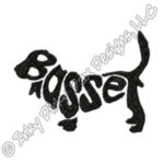 Basset Hound Silhouette Embroidery