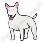 Cartoon White Bull Terrier Embroidery