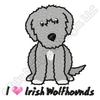 Cartoon Irish Wolfhound Embroidery