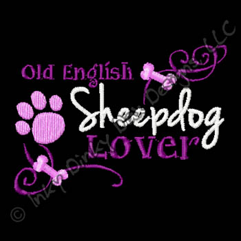 Pretty Old English Sheepdog Embroidery