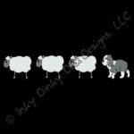 Old English Sheepdog and Sheep Embroidery
