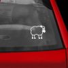 Stick Figure Sheep Vinyl Sticker