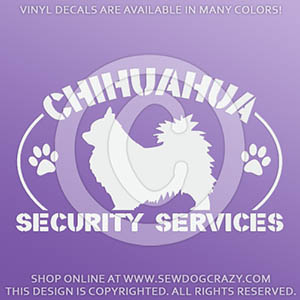 Longhaired Chihuahua Security Decals