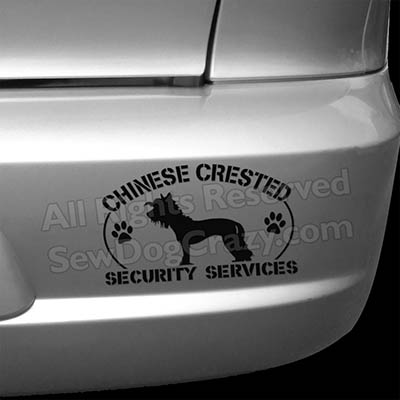 Chinese Crested Security Bumper Sticker