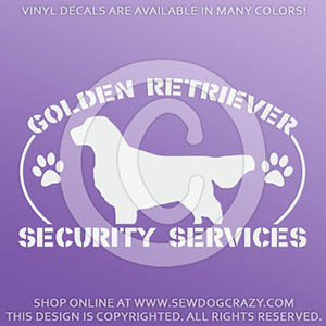 Protected by a Golden Retriever Vinyl Decals