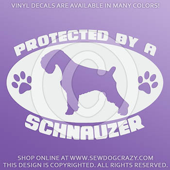 Protected by a Schnauzer Car Sticker