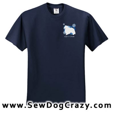 Snow Sheltie Embroidered Tee