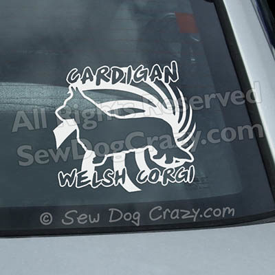 Cool Cardigan Welsh Corgi Window Stickers