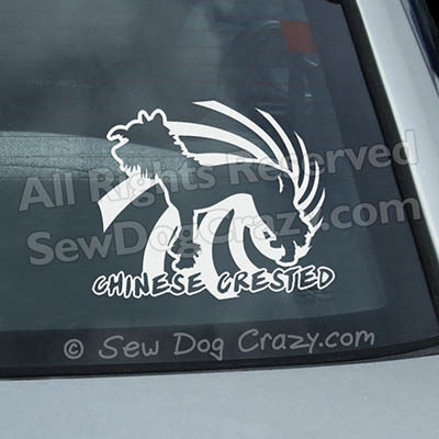 Cool Chinese Crested Window Stickers