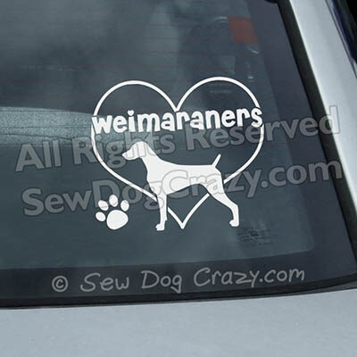 Love Weimaraners Car Window Sticker