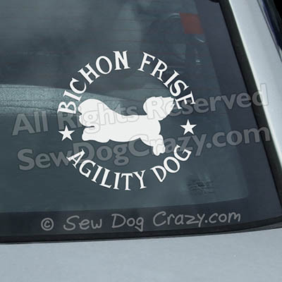 Bichon Agility Car Window Stickers