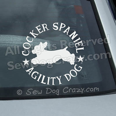 American Cocker Spaniel Agility Car Window Stickers