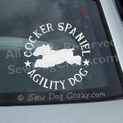 English Cocker Spaniel Agility Car Stickers