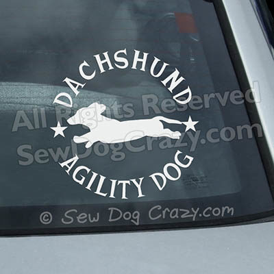 Dachshund Agility Car Window Stickers