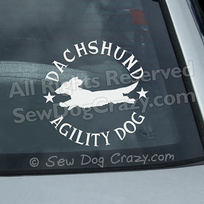 Longhaired Dachshund Agility Car Stickers