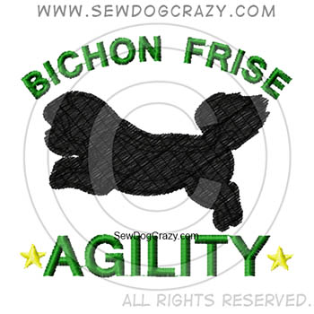 Embroidered Bichon Frise Agility Shirts
