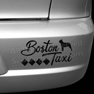 Boston Terrier Taxi Car Decals