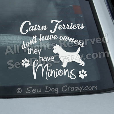 Funny Cairn Terrier Window Stickers