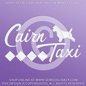 Vinyl Cairn Terrier Taxi Decals