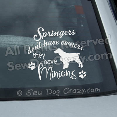 Funny Springer Spaniel Car Window Stickers