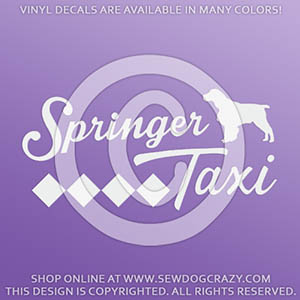 English Springer Spaniel Taxi Vinyl Stickers