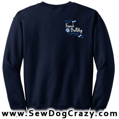 Pretty Embroidered French Bulldog Sweatshirts
