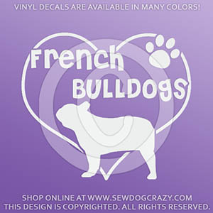 Heart French Bulldog Vinyl Decals