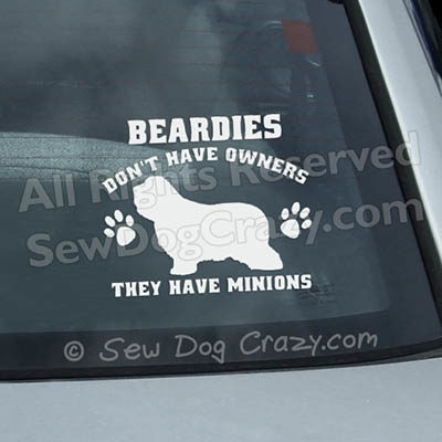 Funny Bearded Collie Car Stickers