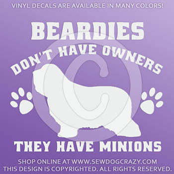 Funny Bearded Collie Decals