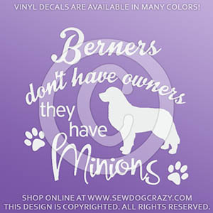 Funny Bernese Mountain Dog Vinyl Stickers