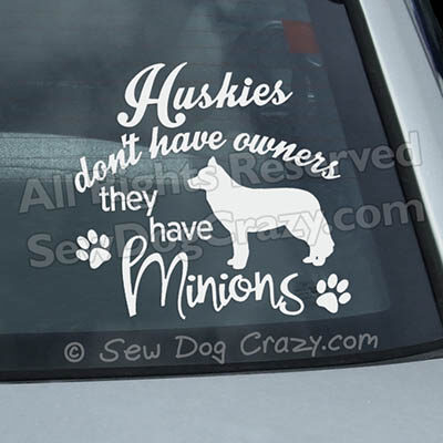 Siberian Husky Minions Window Stickers