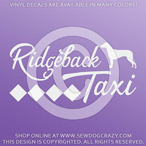 Ridgeback Taxi Decals