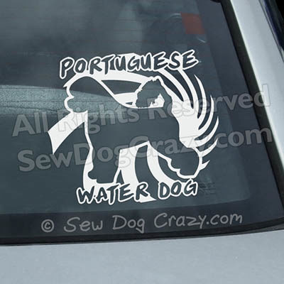 Vinyl Portuguese Water Dog Car Window Decals