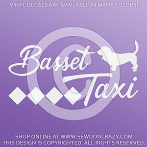 Funny Basset Hound Taxi Decal