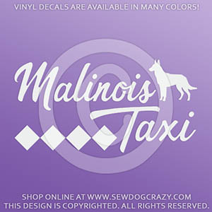 Malinois Taxi Vinyl Stickers
