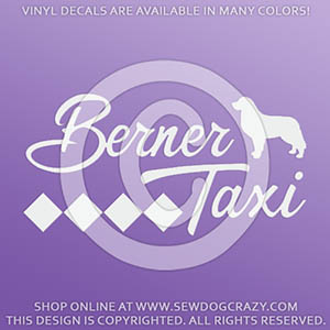 Vinyl Bernese Mountain Dog Taxi Stickers