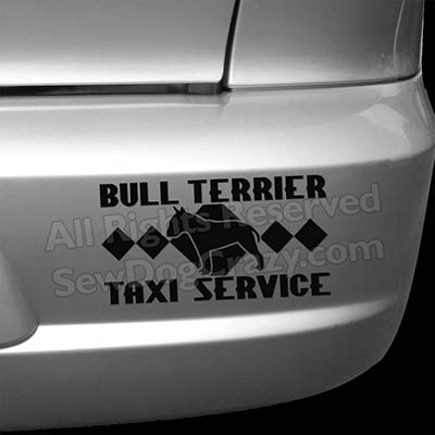 Bull Terrier Taxi Car Stickers