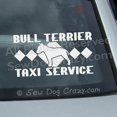 Bull Terrier Taxi Window Stickers