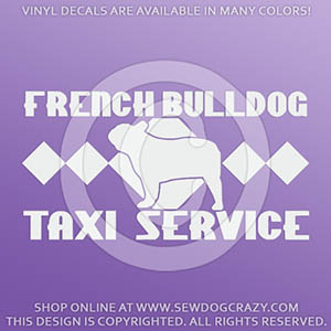 Funny French Bulldog Taxi Decals