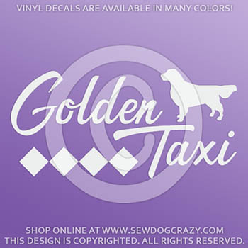 Funny Golden Retriever Taxi Decals