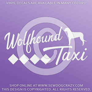 Funny Irish Wolfhound Taxi Decals